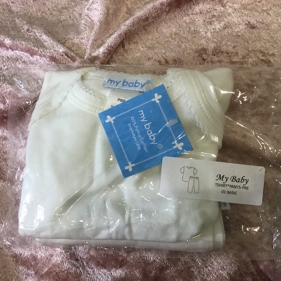 👶🏼 My Baby Brand | Preemie 2-Piece Set | Cream White | NWT - Picture 2 of 9